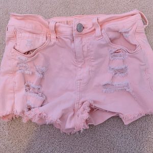 worn once pink american eagle jean shorts